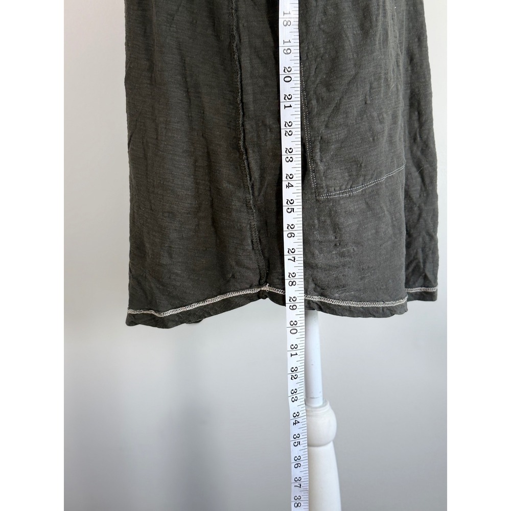 Natural Life Charlie V-Neck Cotton Tunic Dress Olive Green Patch Pockets Size S - Picture 7 of 11